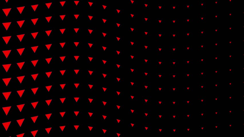 Red triangles array on a stark black void.