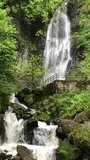 Waterfall in the mountain in Batumi, Georgia Vertical video, nature, landscape and environment concept