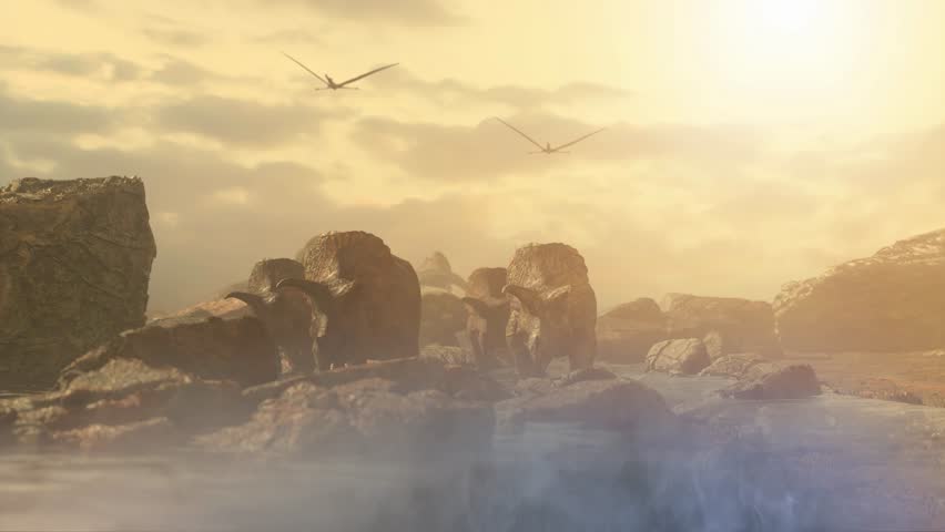 the battle of the dinosaurs Tyrannosaurus vs Triceratops render 3D