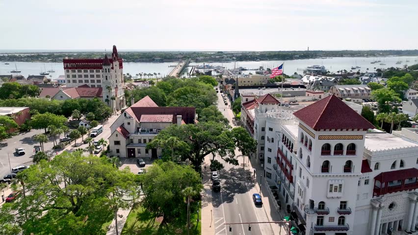 Intercoastal waterway aerial in background at St Augustine Florida