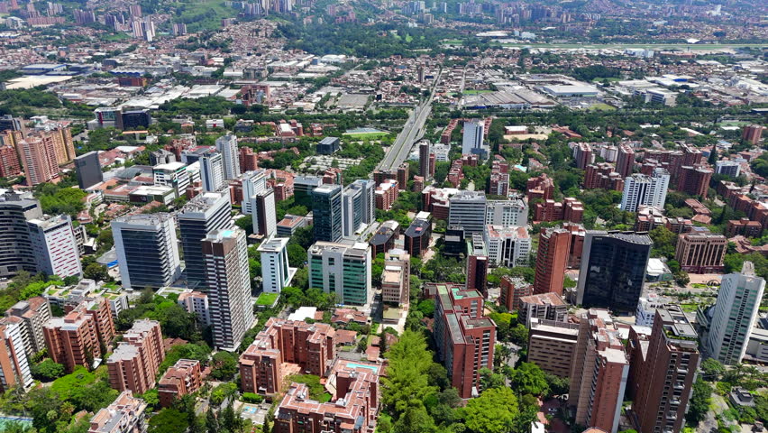 Aerial video taken with a drone from El Poblado, Medellín, Antioquia.