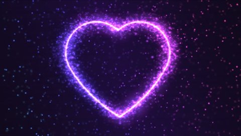 Rotating Sparkling Heart Shape Animation - Loop Purple