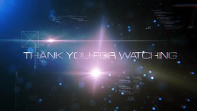 Abstract animation of Thank you for watching glitch text effect animation digital sci fi hitech effect for technology background  Ending cover for intro, title banner business presentation abstract - Powered by Shutterstock - Get 15% off with code: PIKWIZARD15