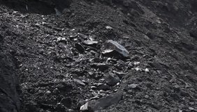 Charcoal coal pile footage