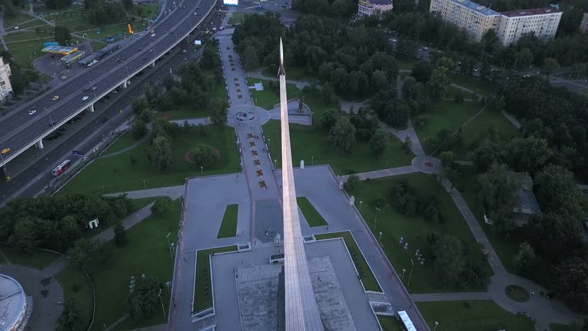 monument to the conquerors of space aerial view