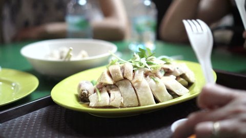 Singapore Hainan Chicken rice signature dish 4K