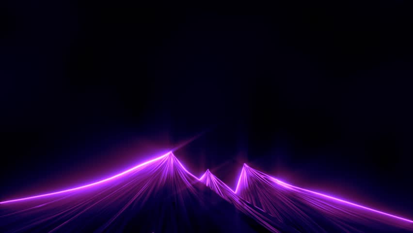 Mountain peaks against night sky with twinkling stars neon 4k animation 