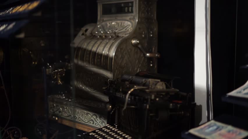 old adding machine in the museum