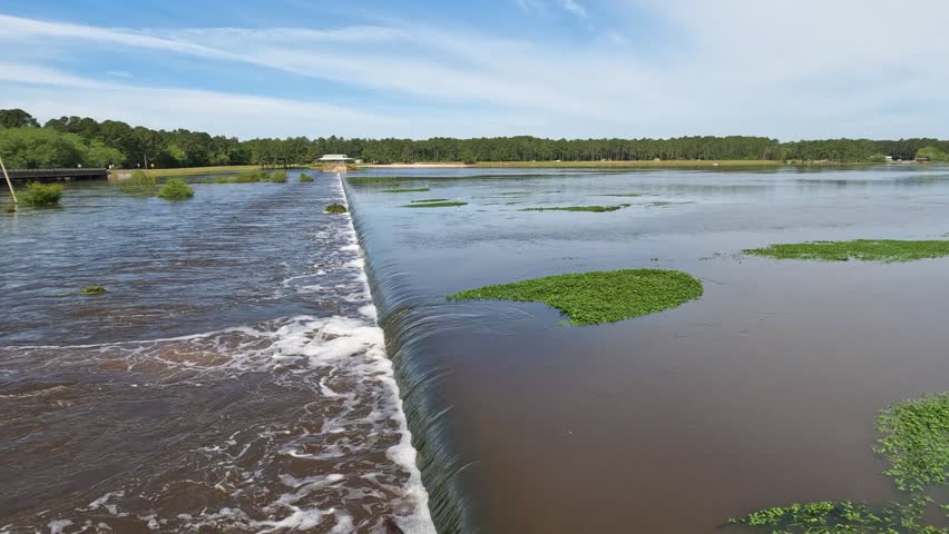 Reed Bingham State Park in Georgia - views around the park include a dam and boardwalk trails