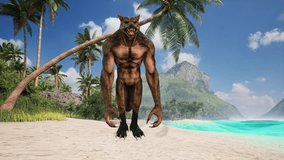 super cool werewolf dancing on the beach - Powered by Shutterstock - Get 15% off with code: PIKWIZARD15