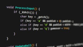 Video of program code scrolling across black computer monitor screen - Powered by Shutterstock - Get 15% off with code: PIKWIZARD15