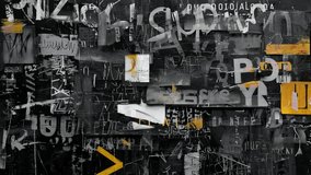 Urban collage grunge background animated texture with ripped paper layers, graffiti stickers, torn posters, faded typography, and high-contrast grain for edgy street-style visuals - Powered by Shutterstock - Get 15% off with code: PIKWIZARD15