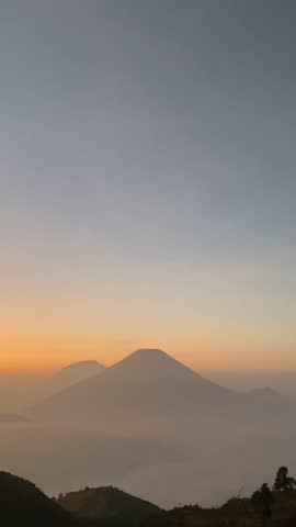 Sea of ​​clouds, Mount Prau with a view of Mount Sindoro Sumbing