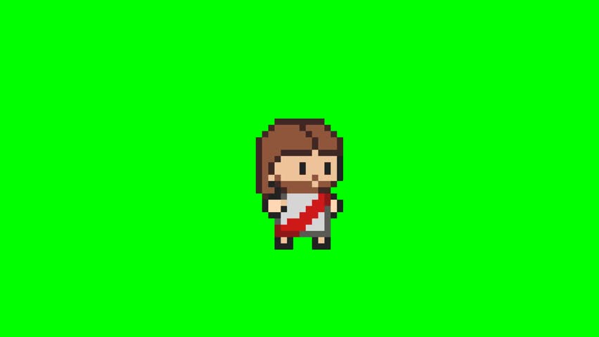 Jesus character, pixel art animation