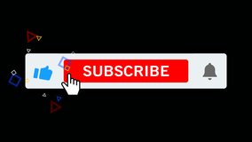 Subscribe, Reminder and Like Button Animation, drag and drop. looping video, Alpha channel, transparent background. 4K resolution - Powered by Shutterstock - Get 15% off with code: PIKWIZARD15