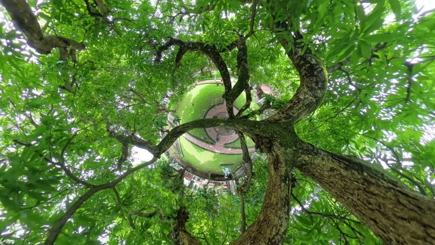 Hanoi, Vietnam. 360-degree footage of the Temple of Literature tourist area, Vietnam