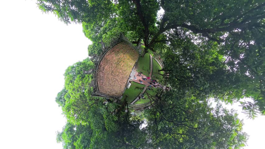 Hanoi, Vietnam. 360-degree footage of the Temple of Literature tourist area, Vietnam