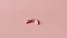 High heels drop on pink background. Creative minimal fashion concept. 3d animation footage - Powered by Shutterstock - Get 15% off with code: PIKWIZARD15