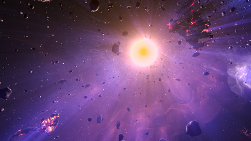 Asteroid rocks flying in deep space close to the sun with purple rays
3d rendering of deep space with asteroids concept, 4K, 2024
