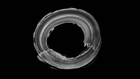 Creative 3D animation. Monochrome brush stroke moves on a circular trajectory, isolated on a black background. Round shape drawn with paint - Powered by Shutterstock - Get 15% off with code: PIKWIZARD15