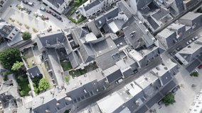 Aerial Top Down Shot of Houses At Small French Picturesque Village - Real Estate
