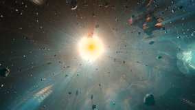 Asteroid meteors shower rocks close to the sun with rays
3d rendering of deep space with asteroids concept, 4K, 2024
 - Powered by Shutterstock - Get 15% off with code: PIKWIZARD15