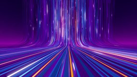 looped 3d animation. Abstract animated background of multicolored stripes and ribbons gliding down, vibrant neon lines, glowing trails in motion - Powered by Shutterstock - Get 15% off with code: PIKWIZARD15