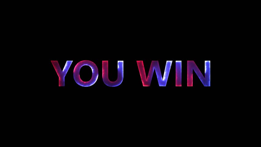 Glowing Neon Animation of You Win! Text on Black Background. Celebrate Success with Vibrant Visuals! Perfect for Gaming and Achievement Content - Powered by Shutterstock - Get 15% off with code: PIKWIZARD15