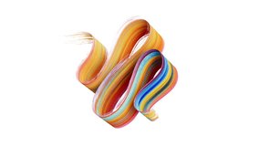 3D animation. Animated creative smear. Colorful brush stroke moving along a curvy path, isolated on a white background. Flowing ribbon folds. Abstract shape drawn with paint - Powered by Shutterstock - Get 15% off with code: PIKWIZARD15