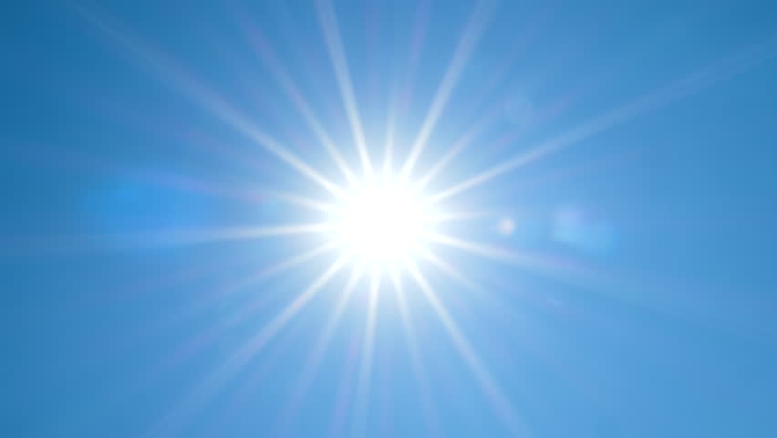 4K - Real summer Sun rays with lens flare rotation
