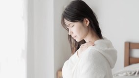 A woman caring about her painful neck - Powered by Shutterstock - Get 15% off with code: PIKWIZARD15