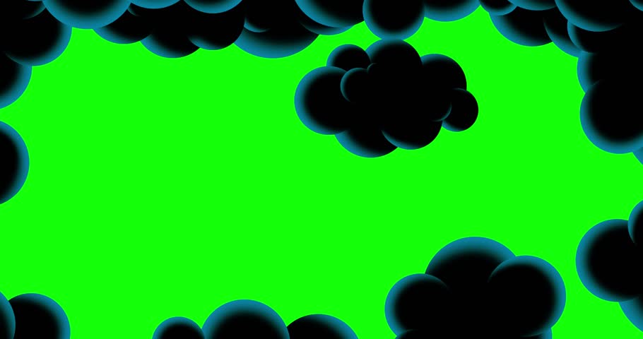 Isolated wipe transition dark black cartoon clouds 1 greenbox. Good for any project for kids. Different sizes and speed.