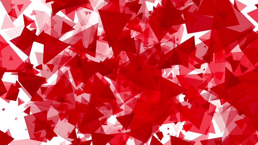 3D Pyramid polygon triangle animated shapes on white background digital geometric pattern motion graphics design illusion effect pastel colour red