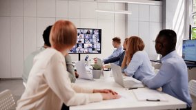 Online Video Conference Call In Boardroom Meeting - Powered by Shutterstock - Get 15% off with code: PIKWIZARD15