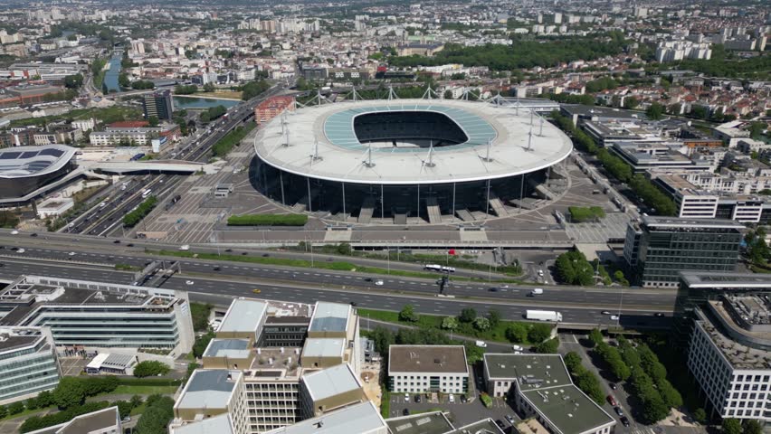 Stade de France, Paris. Aerial Drone panoramic view