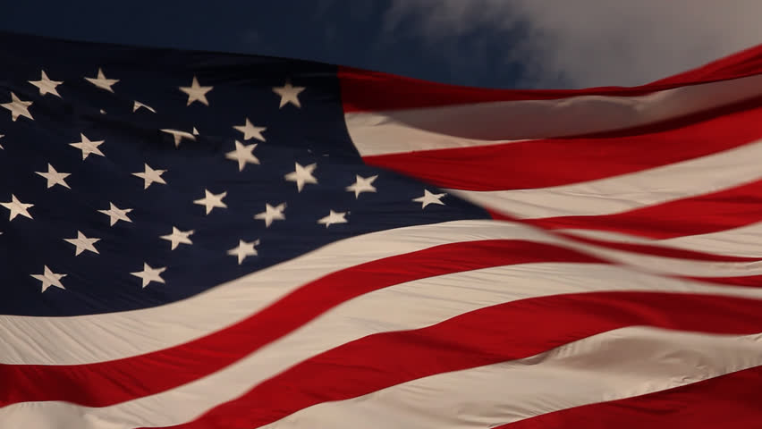 Slow Motion American Flag Waving Stock Footage Video 100
