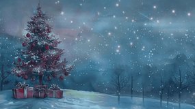 Beautiful landscape of christmas background with christmas tree and gift wrap - Powered by Shutterstock - Get 15% off with code: PIKWIZARD15