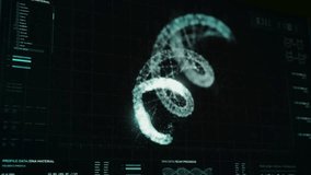 Biological Research Of DNA Structure Is Carried Out In Medical Software. Gathering And Analysing Biological Data. Graphics Animation Of Process. Technological Interface For Biological Studies. - Powered by Shutterstock - Get 15% off with code: PIKWIZARD15