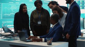 Diverse enterprise team enjoying huge global expansion progress, feeling excited about the future and celebrating a successful partnership outcome. High five between employees. Camera A. - Powered by Shutterstock - Get 15% off with code: PIKWIZARD15