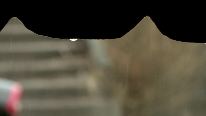Raindrops falling.