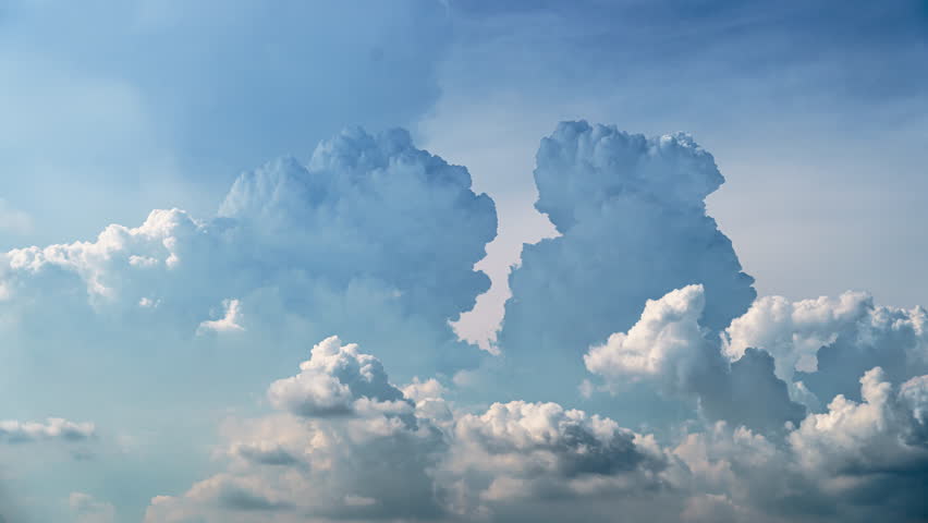 Dramatic dark storm clouds are moving fast, timelapse, 4k. Fluffy clouds time lapse.