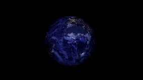 Earth Rotate At Night View Animation. Planet Earth Rotate On Black Background. Earth Rotate In Space At Night With City Light	 - Powered by Shutterstock - Get 15% off with code: PIKWIZARD15