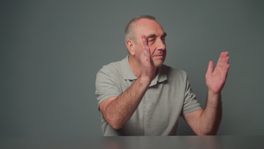 Aged man repel mosquitoes in the indoor