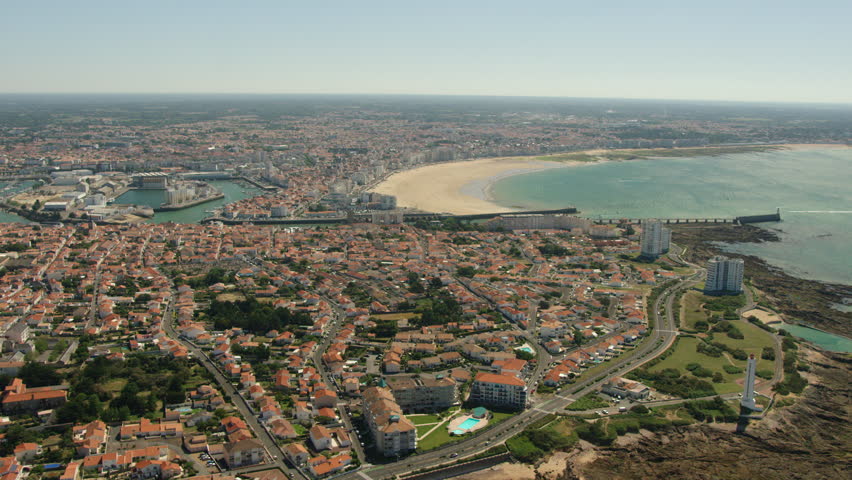 Aerial view of Les Sables d'Olonnes, French Atlantic coast