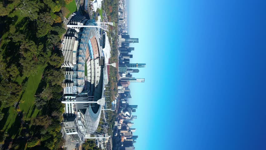 Established Aerial View of Yarra Park and Melbourne Cricket Sports Complex  