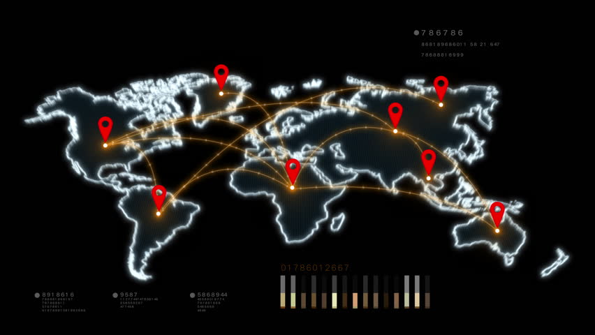 Global network map with connection points, World map showcasing interconnected locations with red markers, Technology global network and internet connection - Powered by Shutterstock - Get 15% off with code: PIKWIZARD15