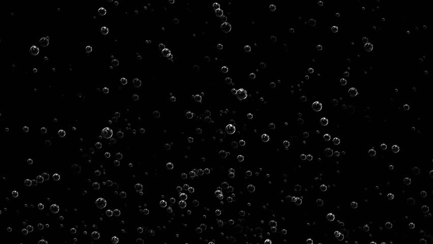 Bubble surges on black background move upwards, 4k, loop