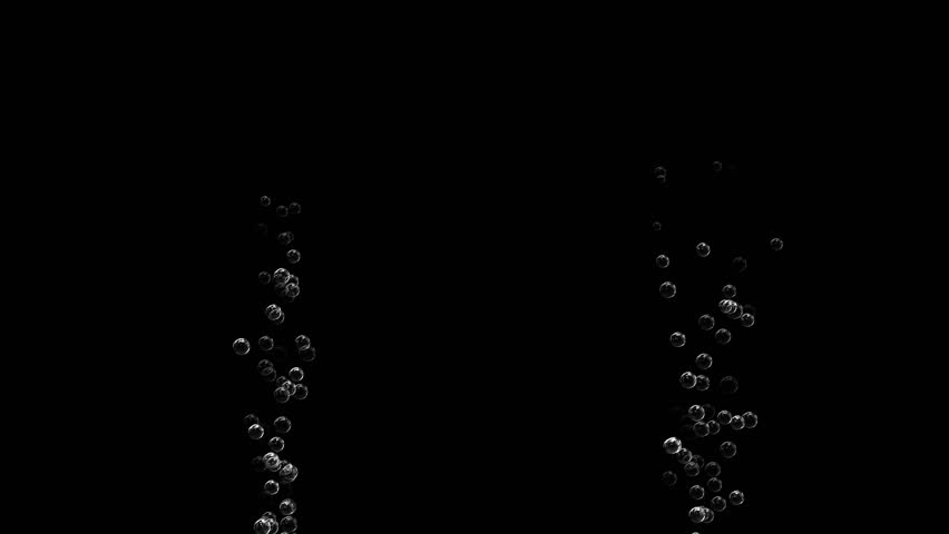Bubble surges on black background move upwards, 4k, loop