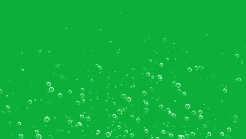 Bubbles motion graphics with green screen background, 4k, loop
