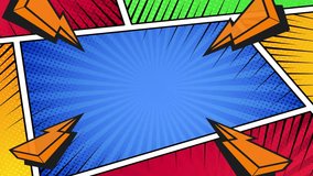 Comic background animation | expression balloon pop art style 4k video Animation | 4k animated radial rays and dots pattern | Motion graphics and digital composition | Vintage pop art background - Powered by Shutterstock - Get 15% off with code: PIKWIZARD15